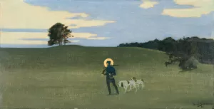 St Hubertus by Harald Slott-Moller Oil Painting
