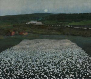 Flower Meadow in the North by Harald Sohlberg Oil Painting