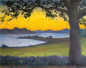 From Vaervagen, The Fisherman's Cottage by Harald Sohlberg Oil Painting