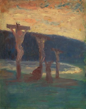 The Crucifixion by Harald Sohlberg Oil Painting