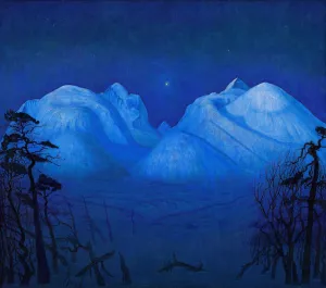 Winter Night in the Mountains Oil painting by Harald Sohlberg
