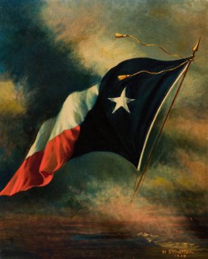 Flag of Texas by Harco Schutter Oil Painting