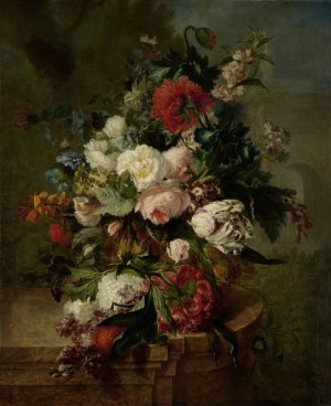 Still Life with Flowers by Harmanus Uppink Oil Painting