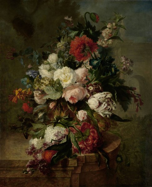 Still Life with Flowers  by Harmanus Uppink - Hand-Painted Oil Painting Reproduction