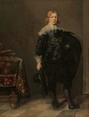 Portrait of a young Man by Harmen Willems Wieringa Oil Painting