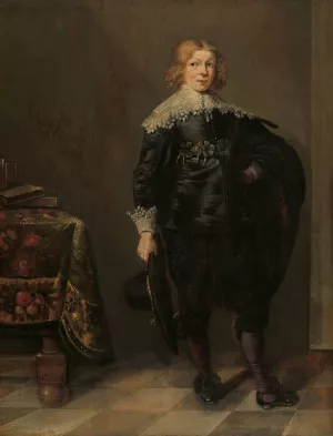 Portrait of a young Man by Harmen Willems Wieringa Oil Painting