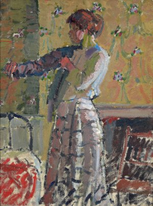 Girl dressing by Harold Gilman Oil Painting