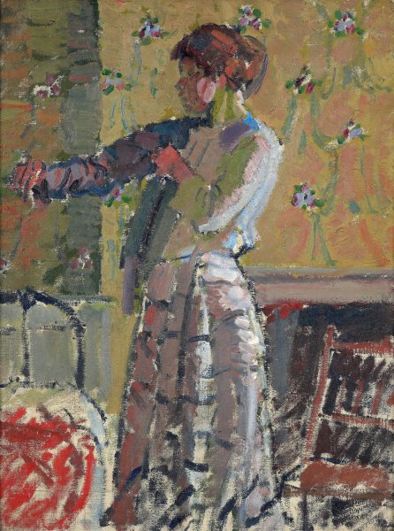 Girl dressing  by Harold Gilman - Hand-Painted Oil Painting Reproduction