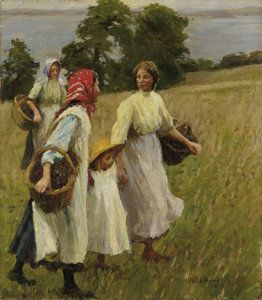 The Blackberry Harvest by Harold Harvey - Hand-Painted Oil Painting Reproduction