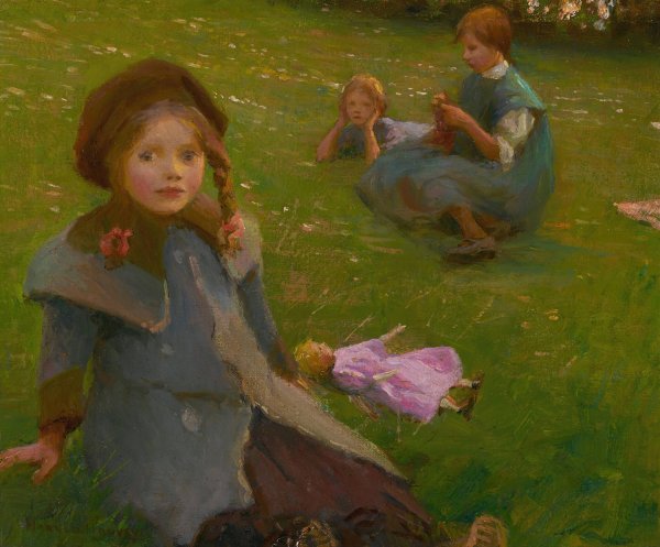 The lilac doll by Harold Harvey - Hand-Painted Oil Painting Reproduction