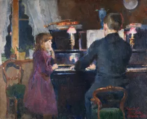 Big Brother Playing by Harriet Backer Oil Painting