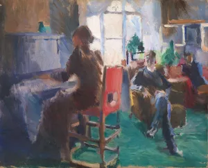 By the Piano by Harriet Backer Oil Painting