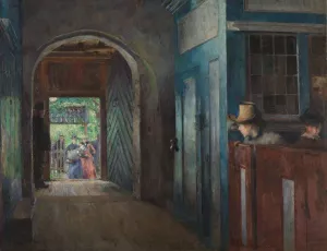 Christening in Tanum Church by Harriet Backer Oil Painting