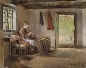 Farm Interior, Skotta in Baerum by Harriet Backer Oil Painting
