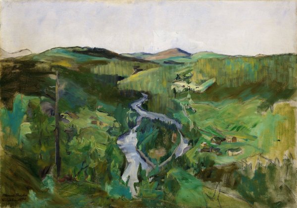 Landscape from Foldalen  by Harriet Backer - Hand-Painted Oil Painting Reproduction