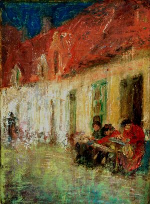 Lace Makers, Bruges by Harriet Blackstone Oil Painting