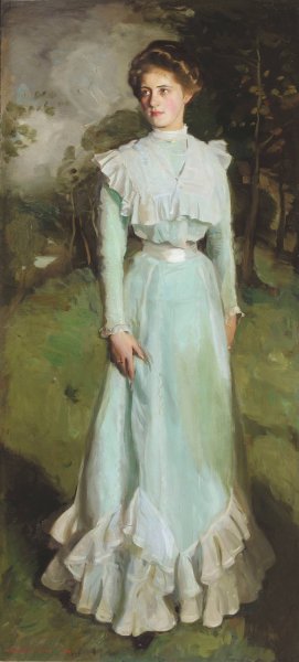 Portrait Of Miss Isabella Nairn by Harrington Mann Oil Painting