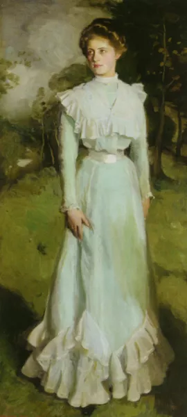 Portrait of Miss Isabella Nairn by Harrington Mann Oil Painting