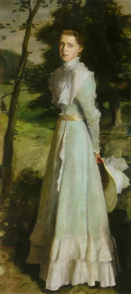 Portrait of Miss Mary Nairn by Harrington Mann Oil Painting