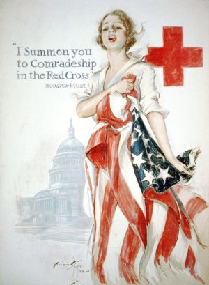 I summon you to comradeship in the Red Cross by Harrison Fisher Oil Painting