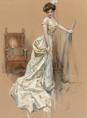 The Web of the Golden Spider by Harrison Fisher Oil Painting