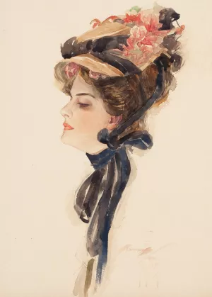 Under the Rose by Harrison Fisher Oil Painting