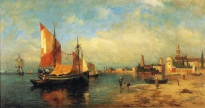 Fishing Boats, Venice by Harry Aiken Chase - Oil Painting Reproduction