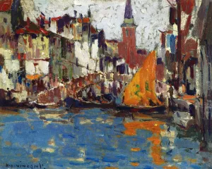 Near Venice by Harry Aiken Vincent Oil Painting
