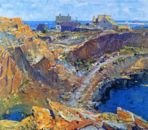 Old Quarry, Rockport by Harry Aiken Vincent Oil Painting