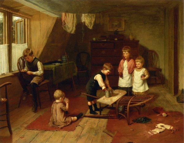 Main Product Photo of Children at Play Painting by Harry Brooker