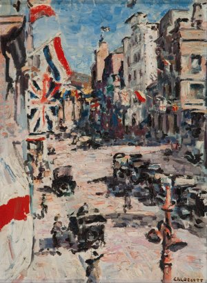 Royal Visit 1925 by Harry Caldecott Oil Painting