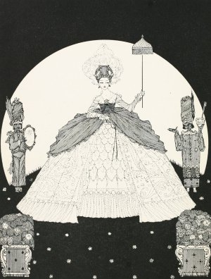 Another gown the colour of the moon by Harry Clarke Oil Painting