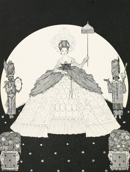 Main Product Photo of Another gown the colour of the moon  Painting by Harry Clarke