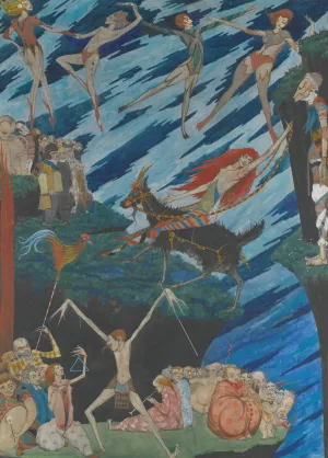 I'll Fly From This Place, With One Bound, To Hell, Or Anywhere, To Leave 'em by Harry Clarke I'll Fly From This Place, With One Bound, To Hell, Or Anywhere, To Leave 'em by Harry Clarke Oil Painting