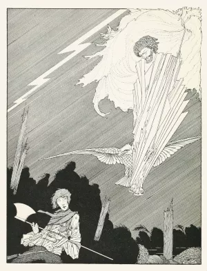 Jupiter appeared before him wielding his mighty thunderbolts by Harry Clarke Oil Painting