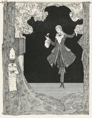 She left behind one of her glass slippers, which the prince took up most carefully by Harry Clarke Oil Painting