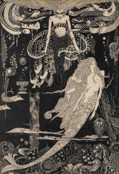 Main Product Photo of The Little Sea Maid  Painting by Harry Clarke