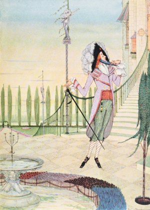 This man had the misfortune to have a blue beard by Harry Clarke Oil Painting