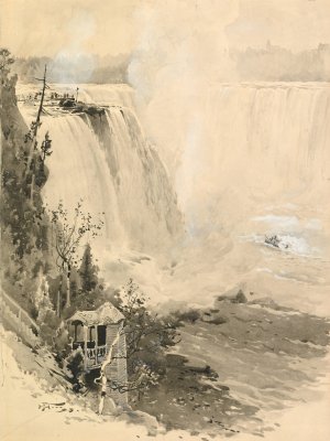 The Horseshoe Falls from Goat Island by Harry Fenn Oil Painting