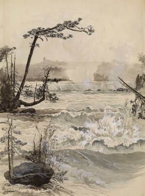 The Horseshoe Falls from the Three Sisters by Harry Fenn Oil Painting