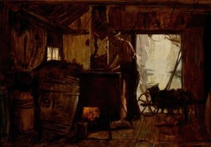 Tarring the Nets by Harry Herman Roseland Oil Painting