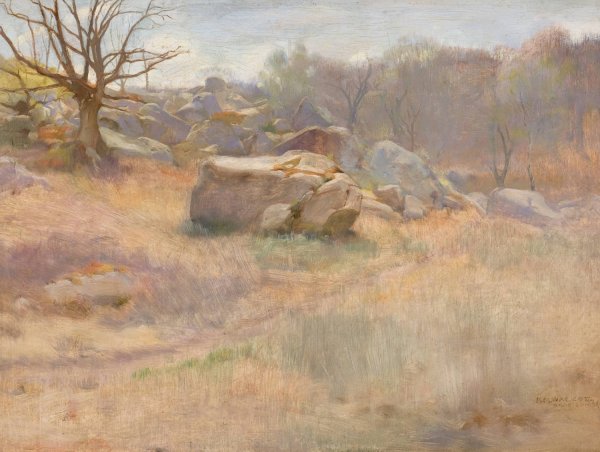 Landscape with Rock  by Harry Mills Walcott - Hand-Painted Oil Painting Reproduction