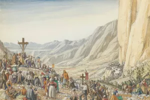 Pilgrimage of Santa Trinita, Vale Pietra Abruzzi by Harry Morley Oil Painting