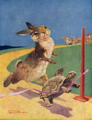 Slow and steady wins the race by Harry Rountree Oil Painting