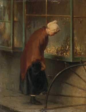 The orphan girl by Hein Burgers Oil Painting