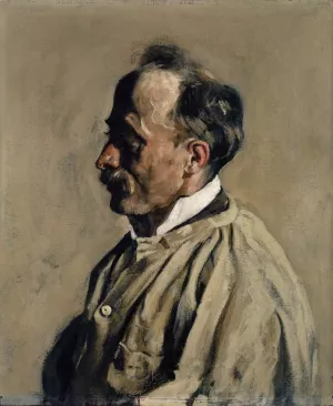 Portrait of the Gilder Emil Baumgartner by Heinrich Altherr Oil Painting