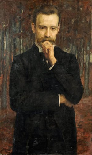 Portrait of the Painter Hermann Meyer by Heinrich Altherr Oil Painting