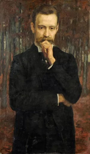 Portrait of the Painter Hermann Meyer by Heinrich Altherr Oil Painting