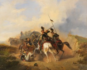 uberfallsszene by Heinrich Ambros Eckert Oil Painting