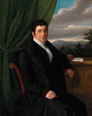 Portrait Burckhardt-Bischoff by Heinrich Beltz Oil Painting